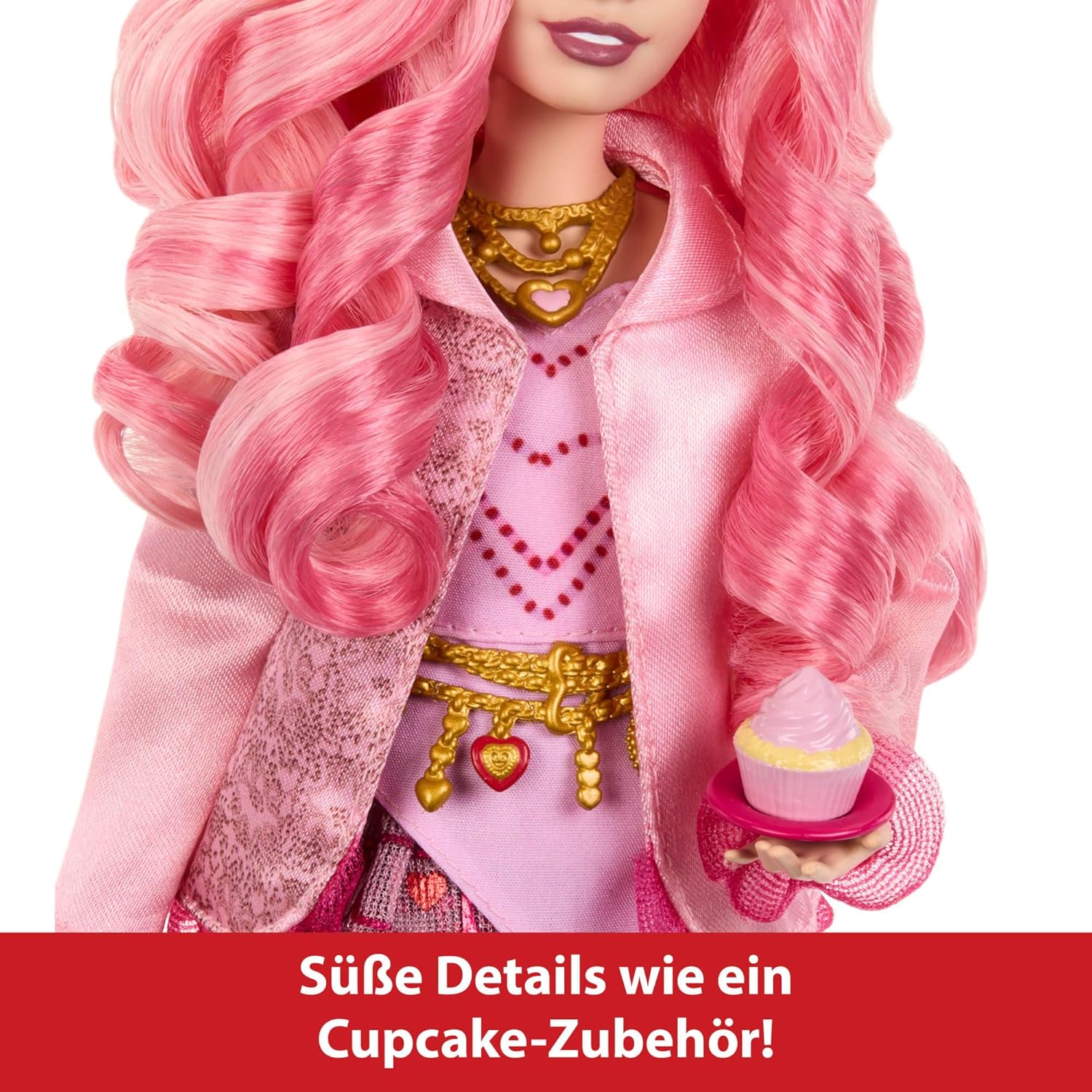 Thumbnail 2 de Mattel Disney Descendants: The Rise of Red Modepuppe – Bridget, die junge Herzkönigin inkl. Cupcake (HWT91)
