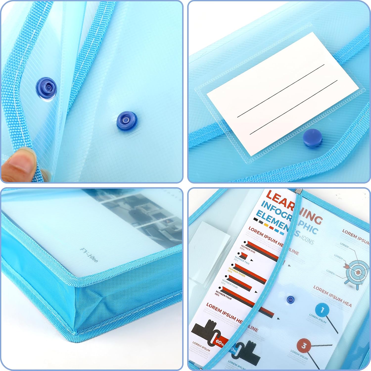 Thumbnail 2 de A4 Plastic Wallets 5 Pack