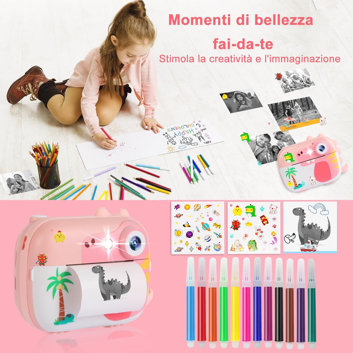 Detalle 2 de ARNSSIEN M3 fotocamera istantanea 1080P per bambini