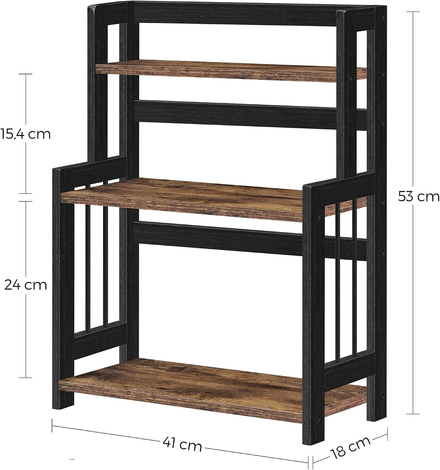 Detalle 2 de SONGMICS OFS047B01 3-Tier Countertop Spice Rack, Vintage Brown and Black