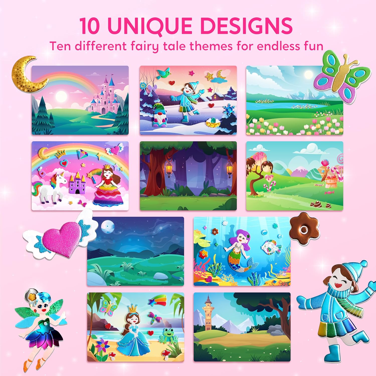 Detalle 2 de Klever Kits Prinzessinnen-Folienkunst-Set 10er 🎨