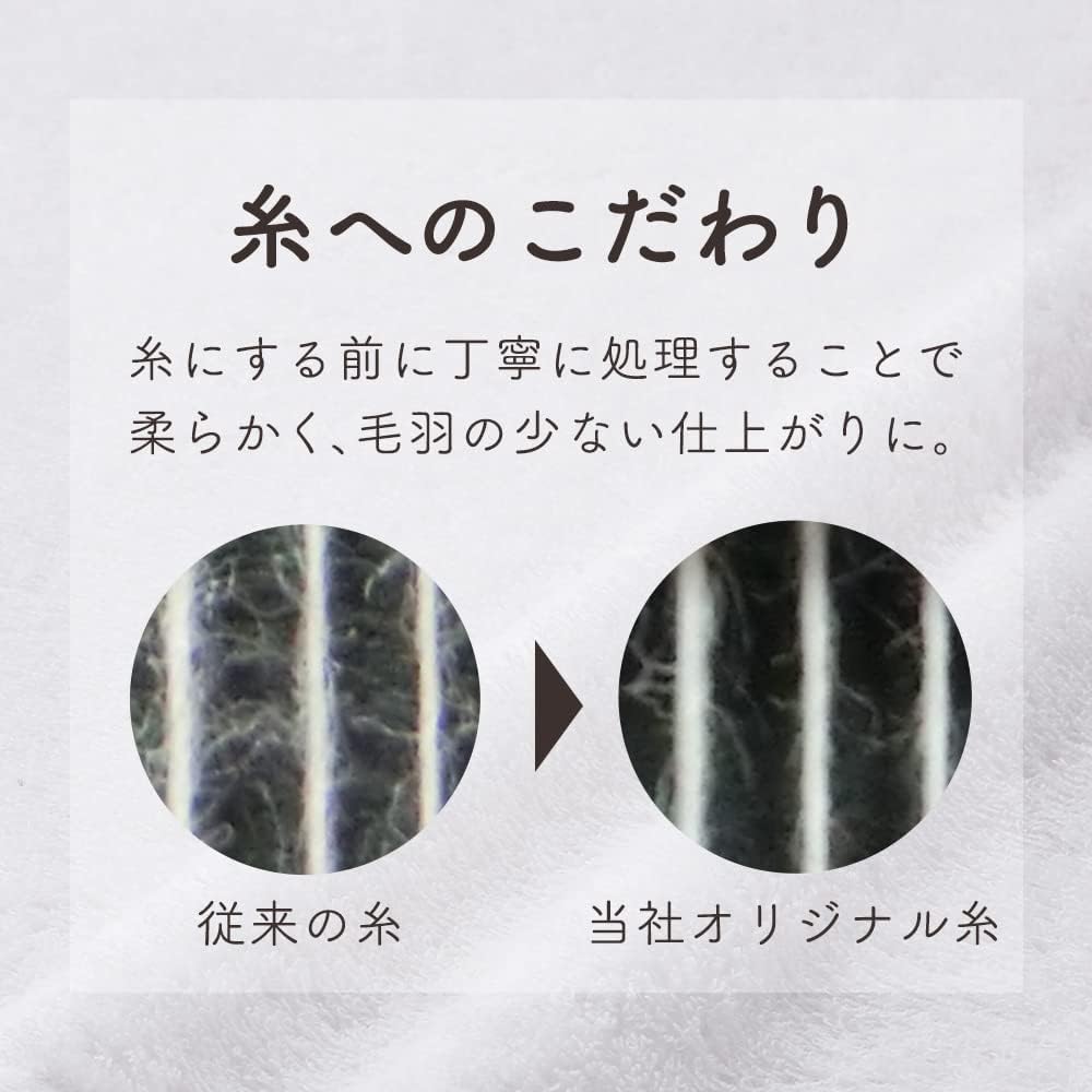 Detalle de タオルファクトリーラボ『エアリー』フェイスタオル5枚セット 綿100%・約34×80cm・薄手