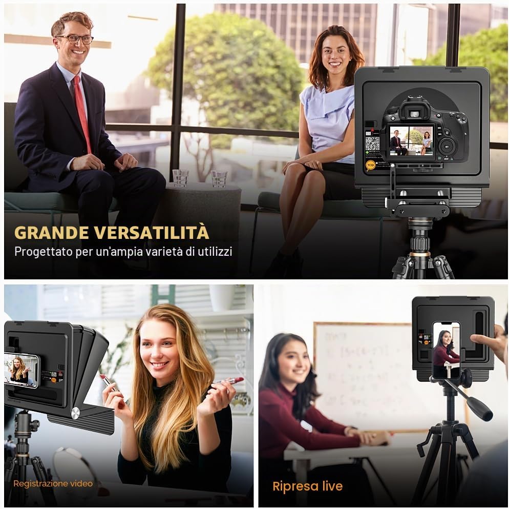 Detalle de LENSGO Teleprompter 10'' TC7II: promemoria per tablet, smartphone e DSLR/SLR