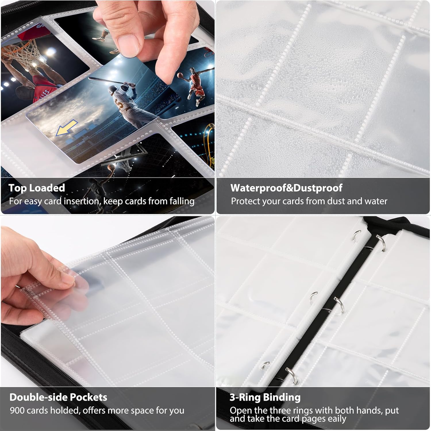 Thumbnail 5 de WOT I Trading Card Binder with Zipper, 900 Pockets Sleeves