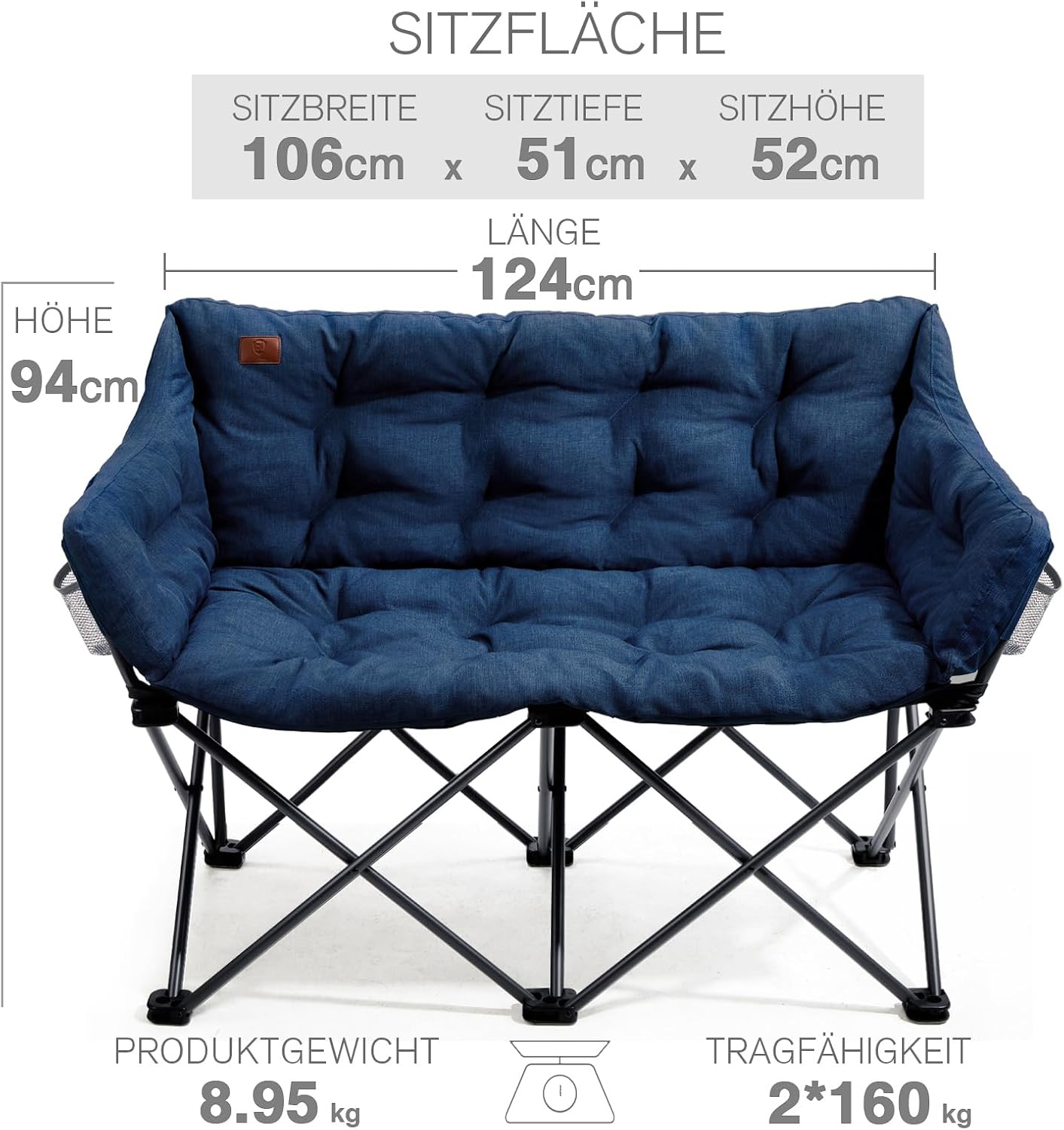 Detalle de EVER ADVANCED Campingstuhl 124 cm