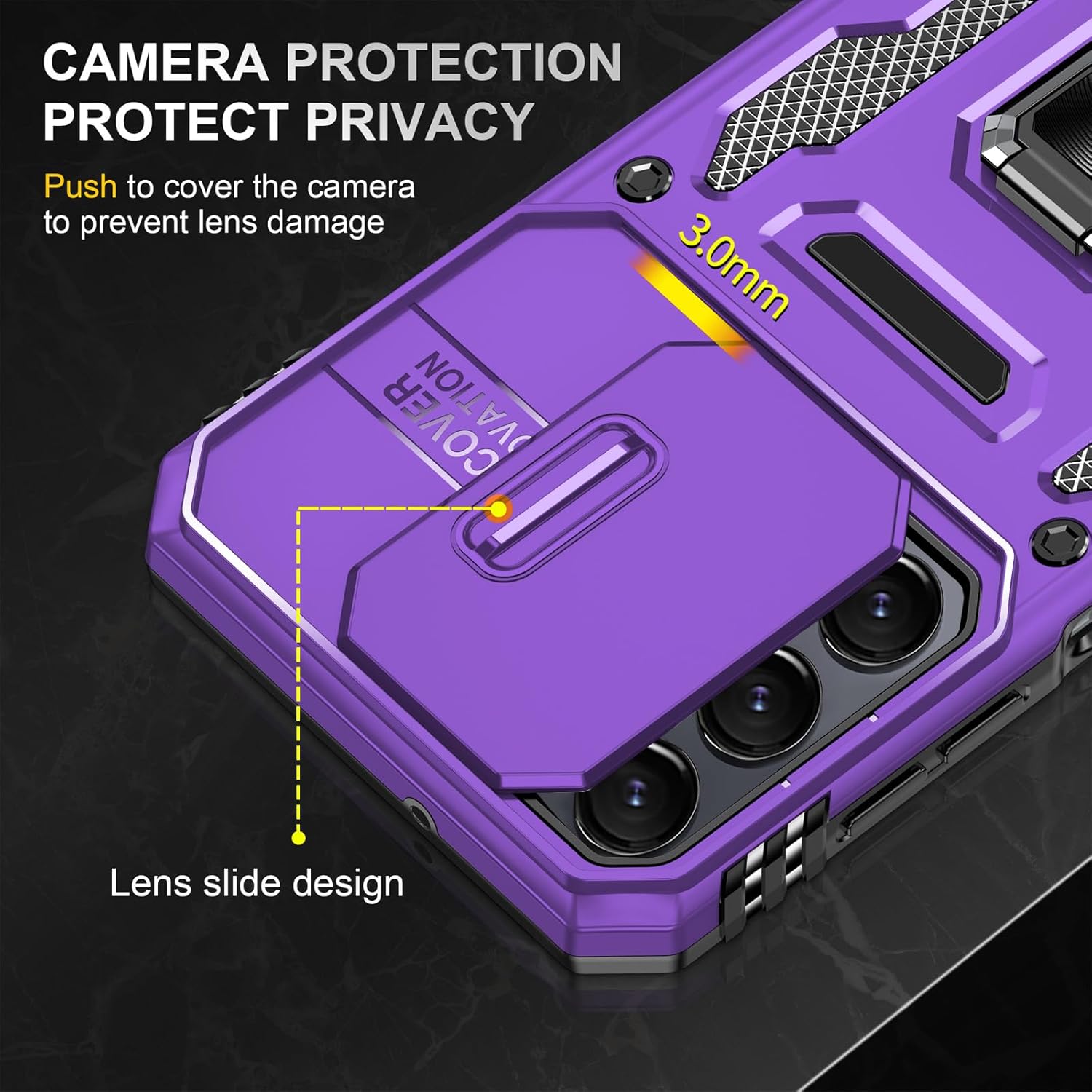 Thumbnail 3 de Aozuoton Samsung Galaxy A16 Case with Screen Protector, Camera Cover and 360° Rotatable Kickstand