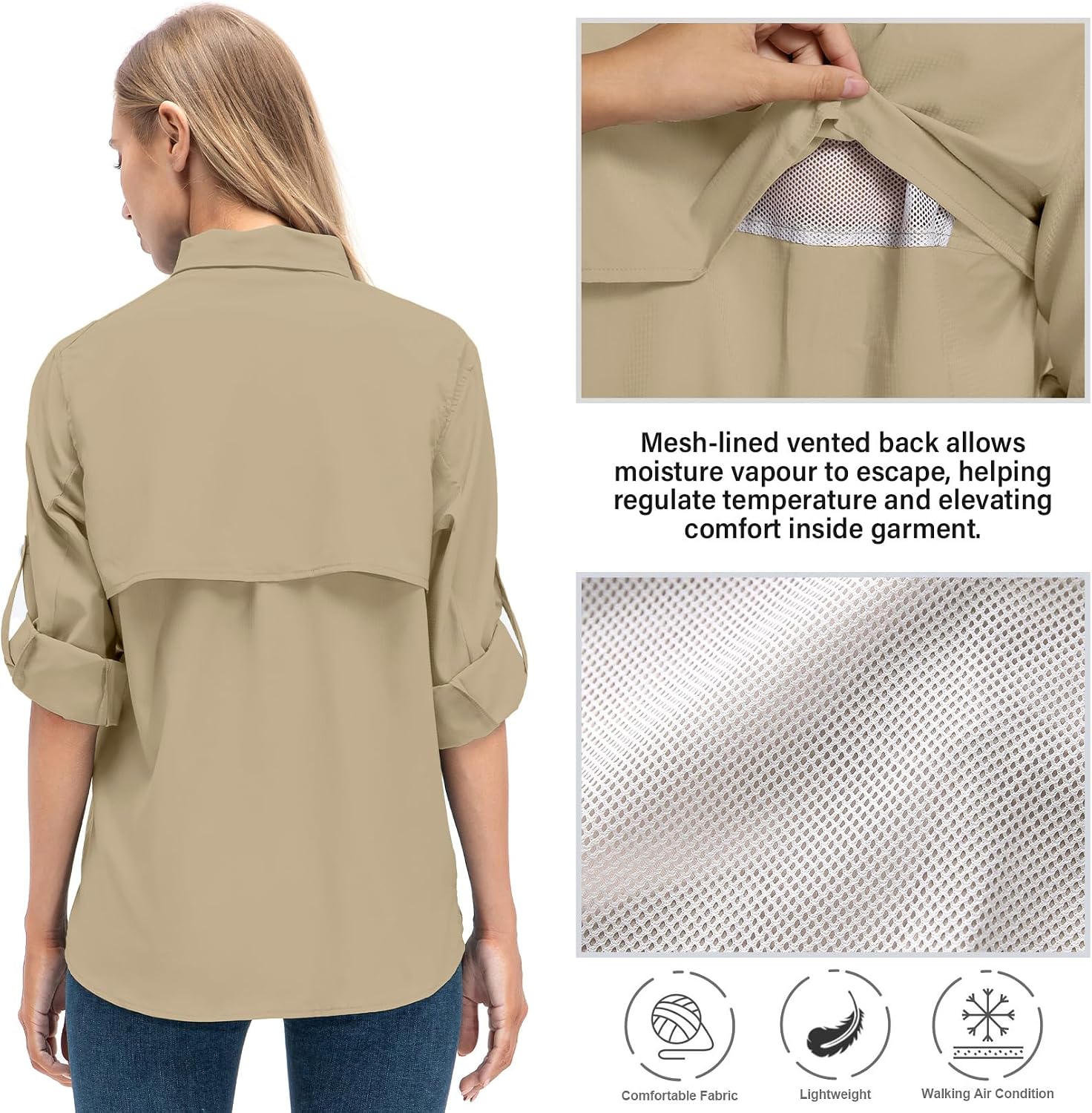 Thumbnail 3 de Jessie Kidden Women’s Safari Shirts Long Sleeve with UPF 40 Sun Protection