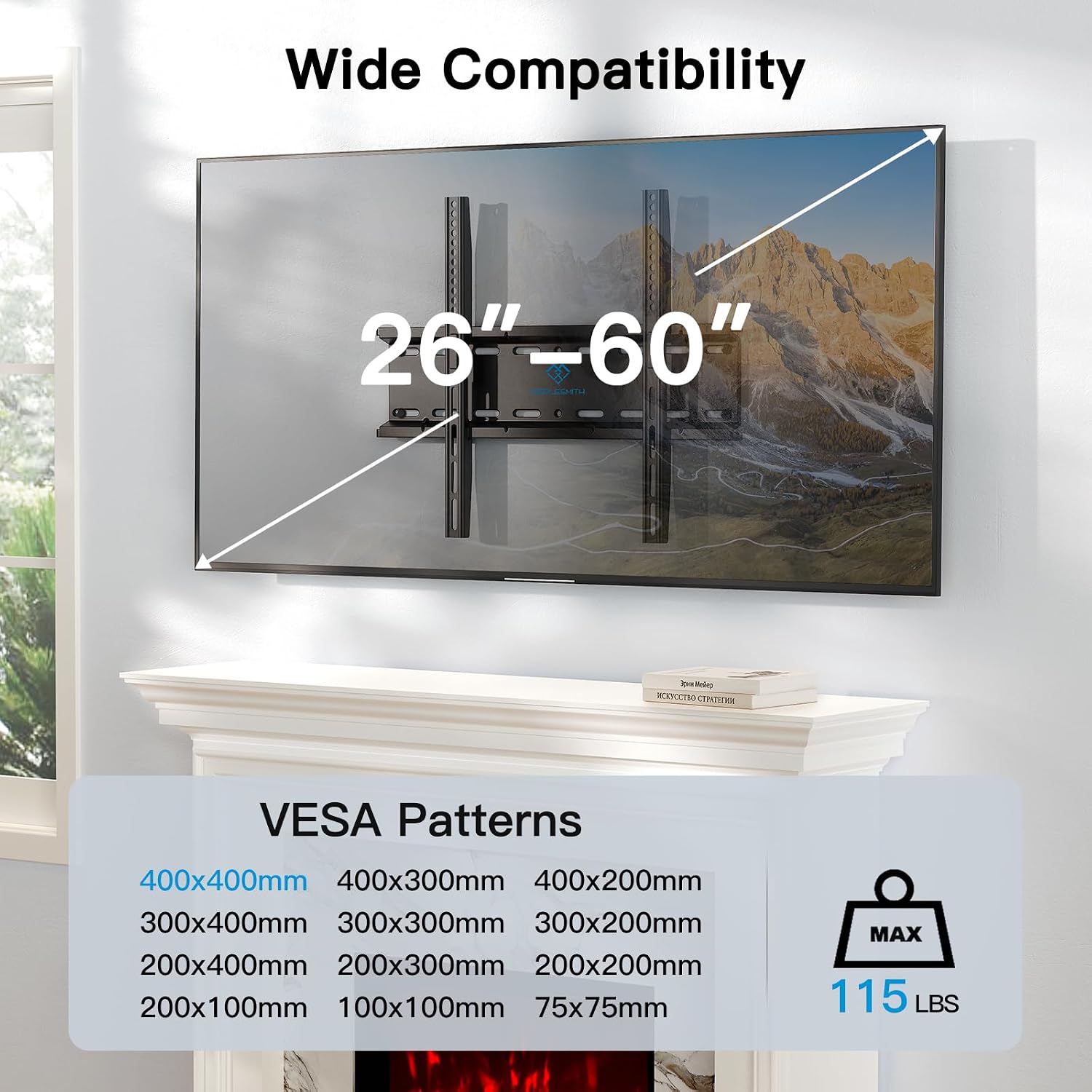 Thumbnail 1 de PERLESMITH Fixed TV Wall Mount 115 lb
