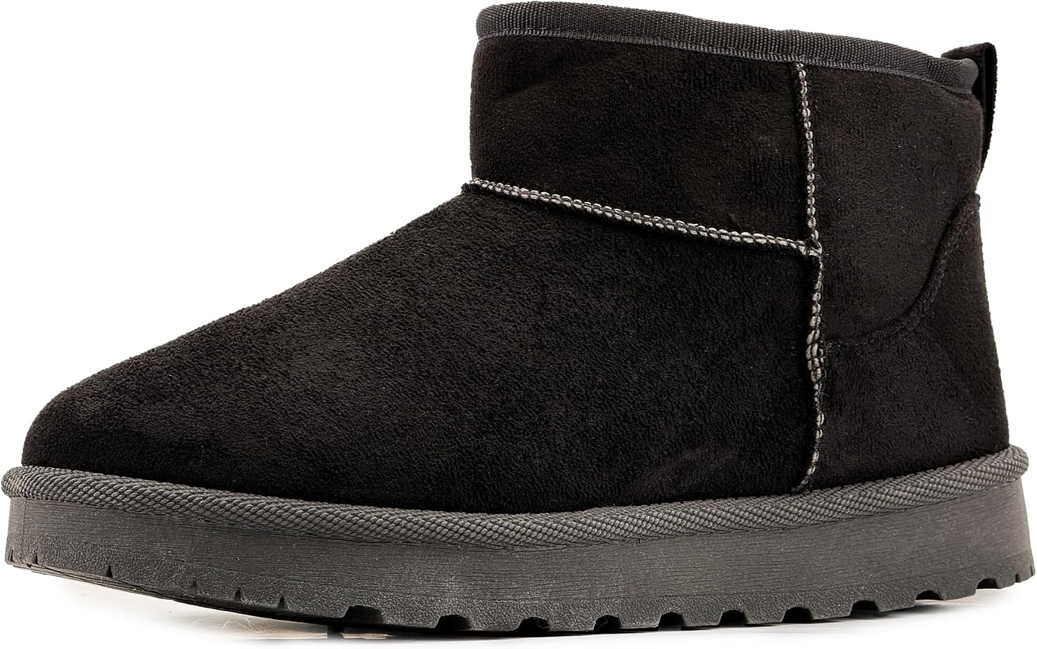 Detalle de JOMIX dameswinterlaarzen met imitatiebont, suède-look en antislipzool