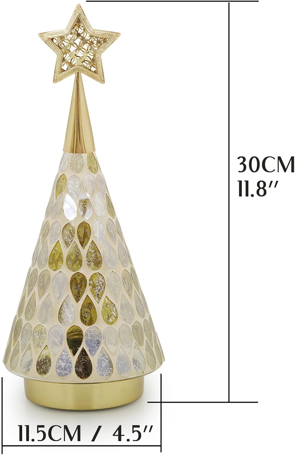 Thumbnail 6 de Mosaic Glass Christmas Tree Gold 11" 🎄