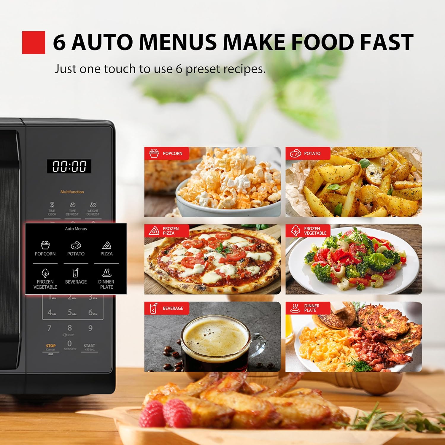 Detalle de Toshiba Black Mirror MW3-EM20PF(MB) 20L 800W digital solo microwave