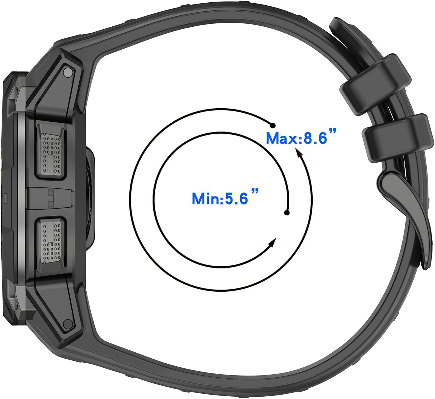 Detalle de Gittos 22mm Ersatz-Armband Silikon für Garmin Instinct 3 45mm – flexibel, hautfreundlich und langlebig