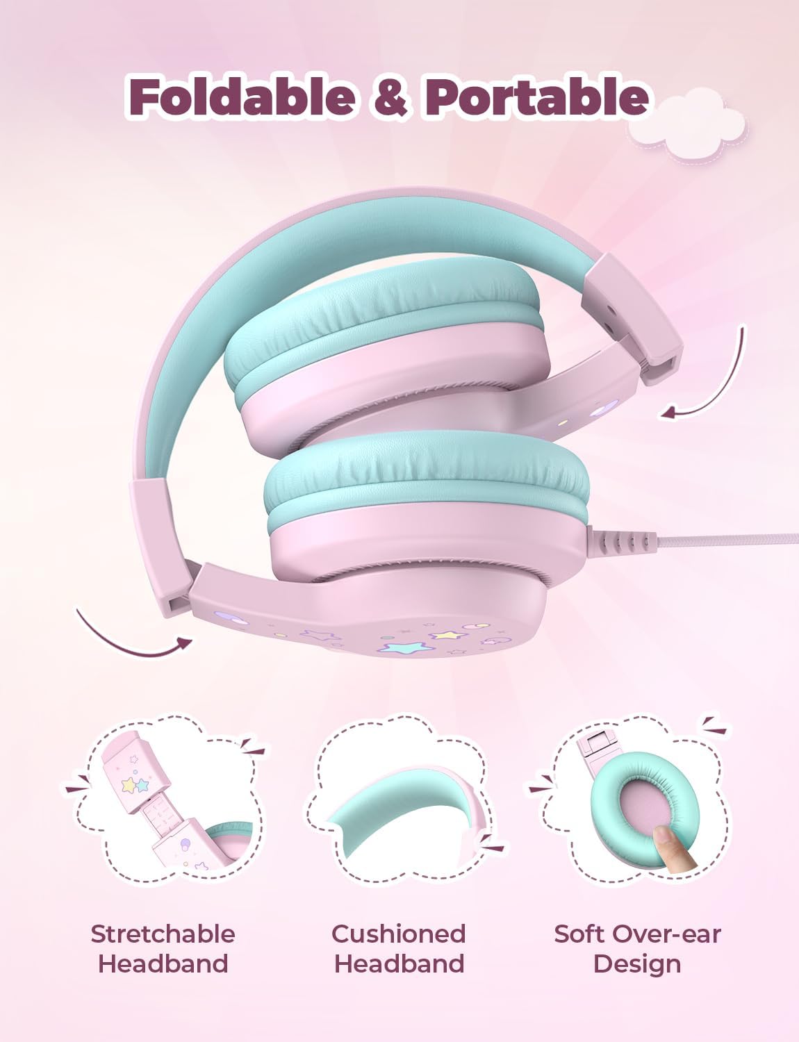 Thumbnail 5 de iClever HS19S Kids Headphones 85 dB