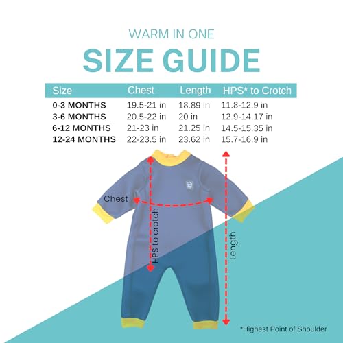 Detalle 2 de Splash About Warm In One Baby Wetsuit (Navy & Yellow, 3-6 Months)