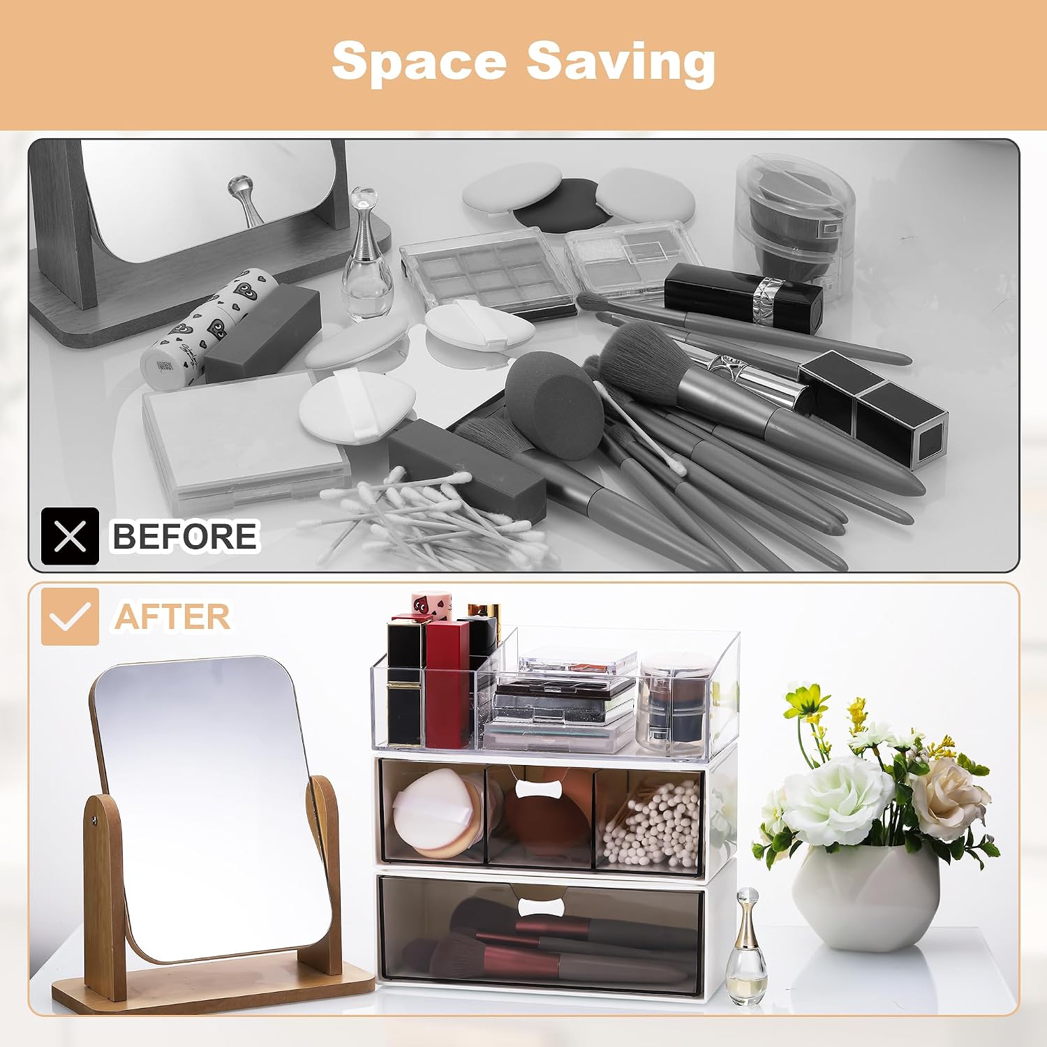 Thumbnail 4 de TranRantic Acryl Badezimmer-Organizer 3er Set + Make-up Fach