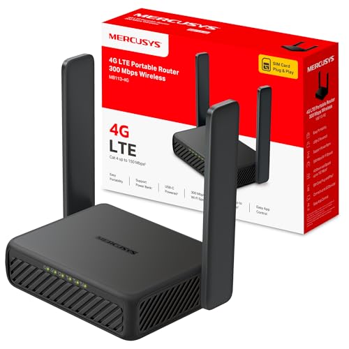 Detalle de Mercusys MB113-4G: Router 4G con VPN y powerbank USB-C, Wi‑Fi N300
