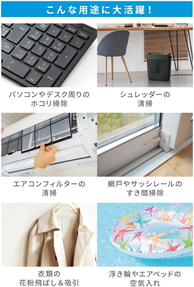 Detalle 2 de オーム(OHM)OA-MAD02CK 充電式エアダスター&クリーナー 2WAY・風量4段階