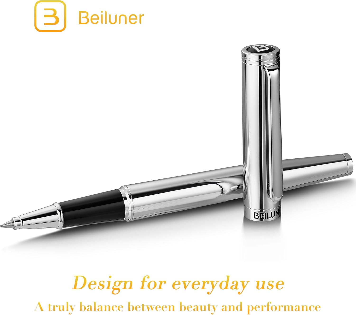 Thumbnail 2 de BEILUNER Penna Rollerball di Lusso – Finiture Oro 24K, Refill Schneider 850, Set Regalo