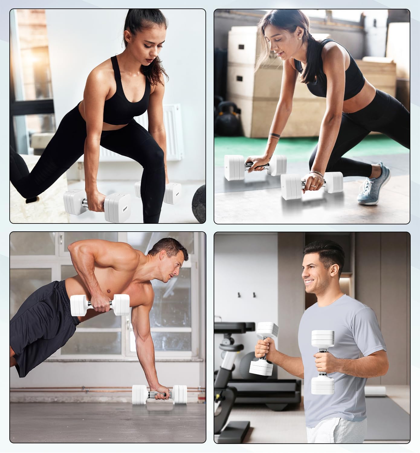 Thumbnail 4 de Adjustable Dumbbell Set 50LB for Home Gym ๐