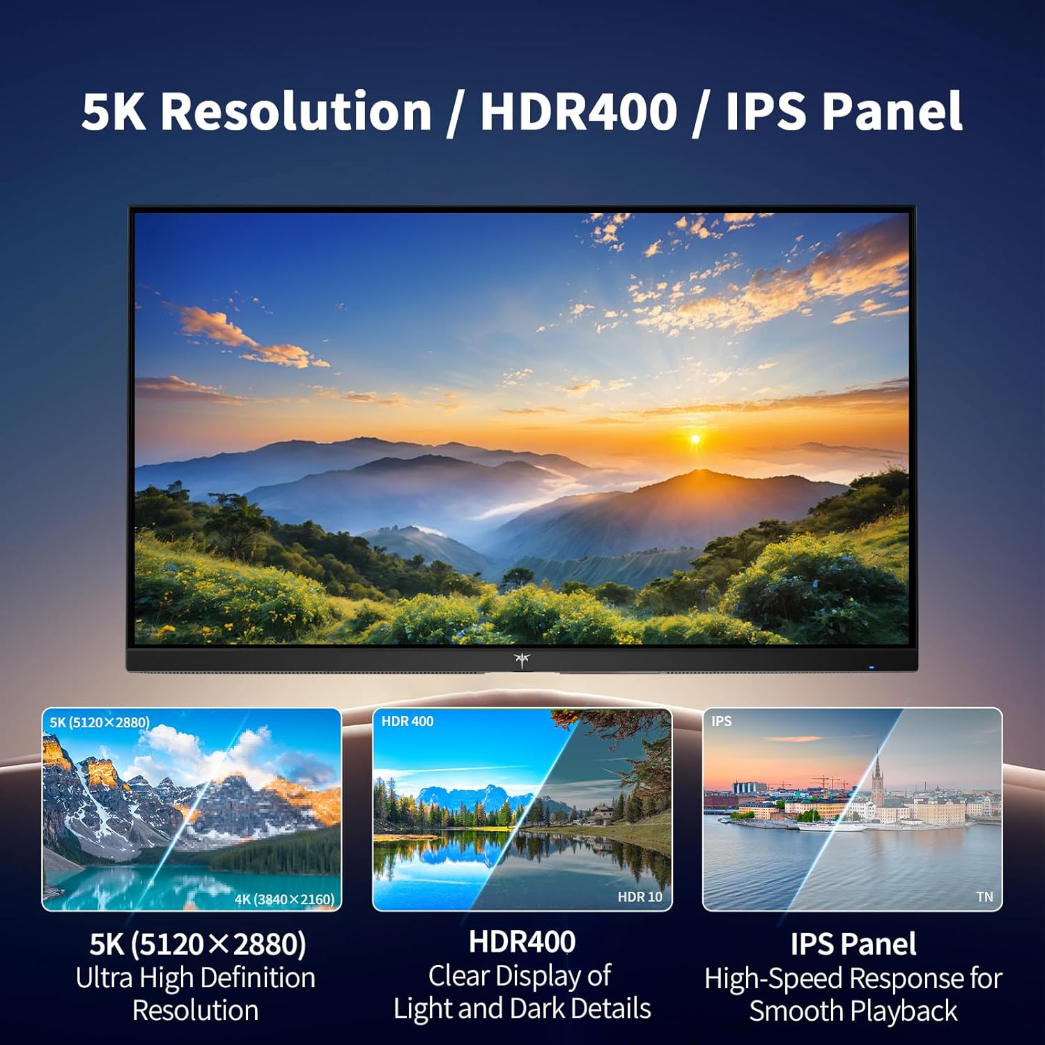 Thumbnail 2 de KTC 5K Monitor 27 Inch: Dual Mode 5K (5120x2880) at 60Hz / 2K at 120Hz