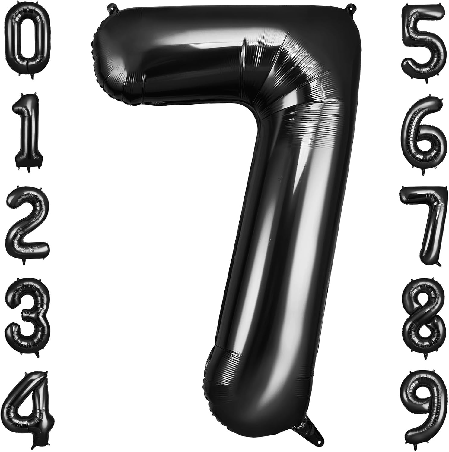 OFFCUP Globo Número 7 Negro 101 cm para fiestas