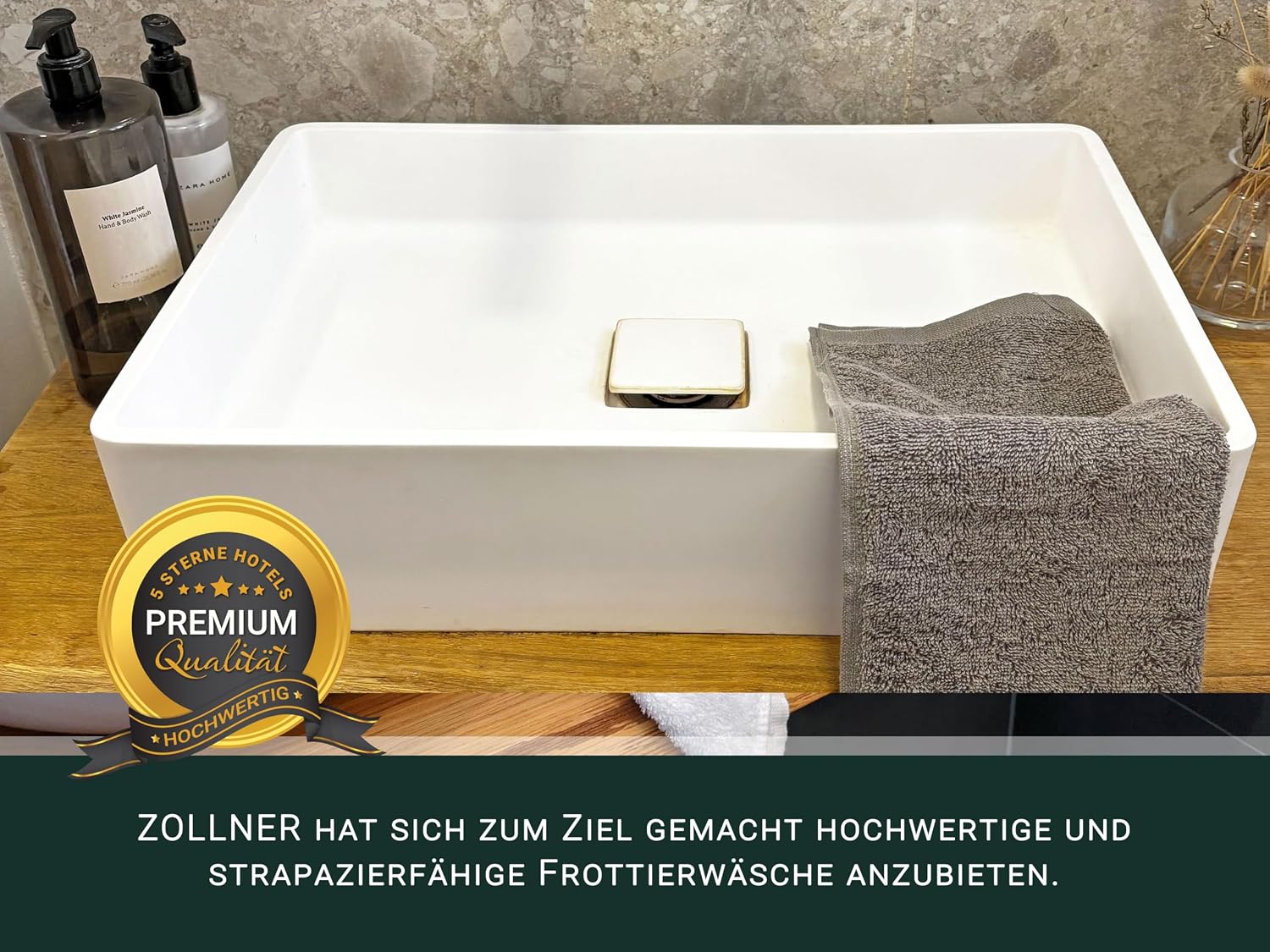 Thumbnail 4 de ZOLLNER 10er Set Gästehandtücher Taupe 30x50