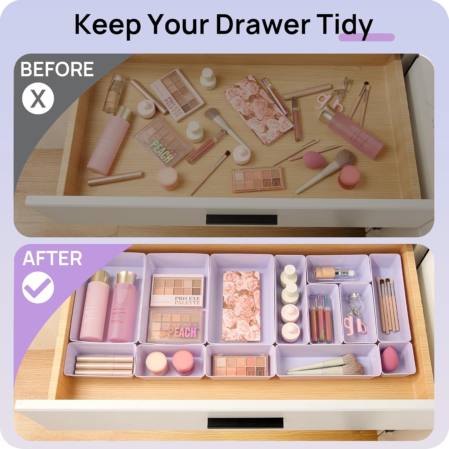 Thumbnail 2 de Vtopmart Plastic Drawer Organizers, 4 Sizes