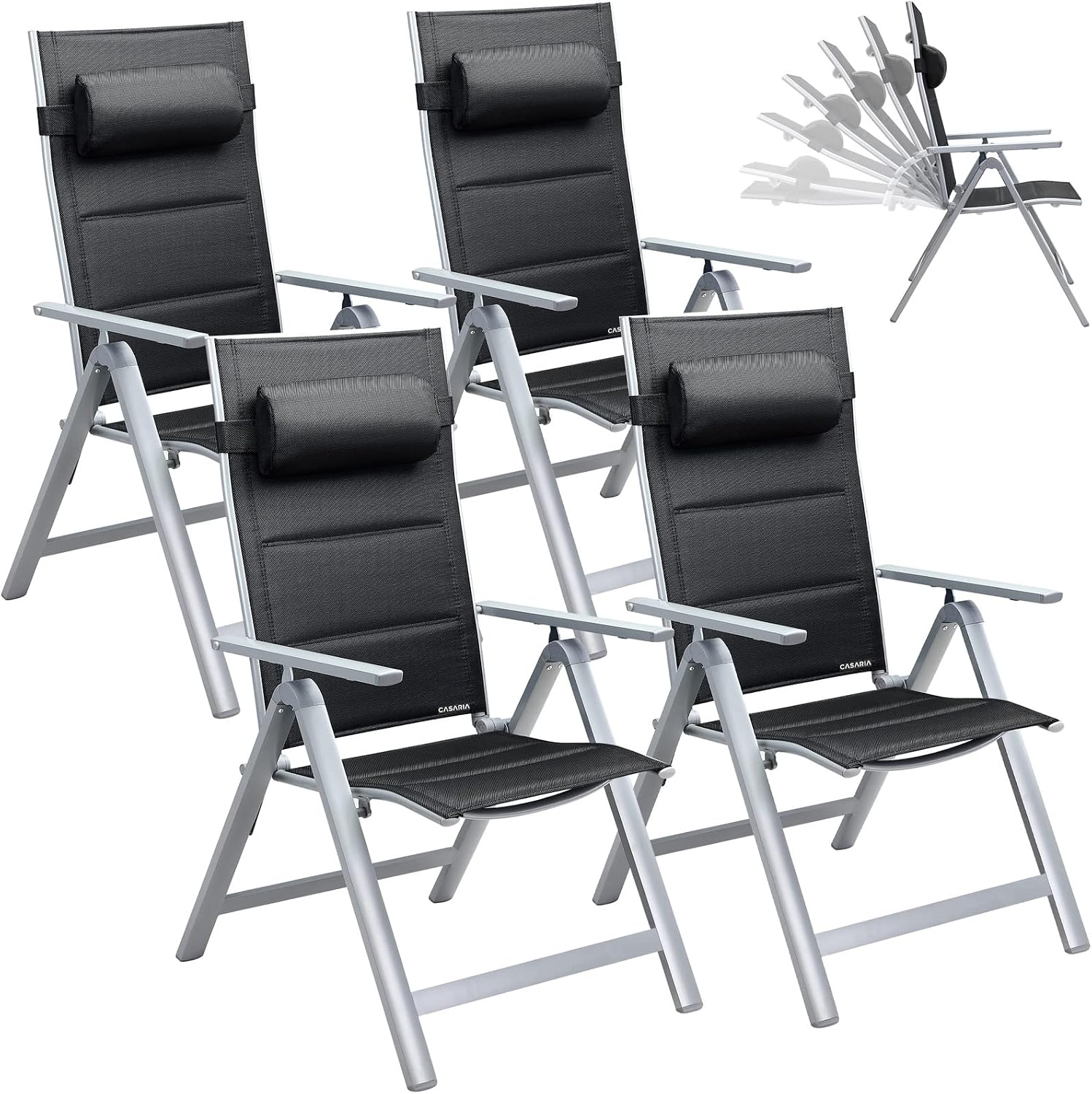 Detalle de CASARIA Sillas de Jardín Ajustables 8 posiciones