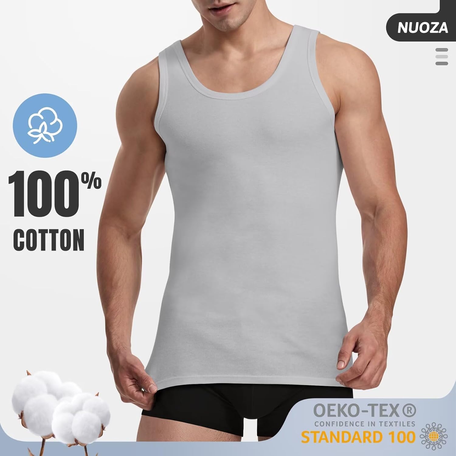 Thumbnail 1 de Men’s cotton vest pack NUOZA 100% 5-pack