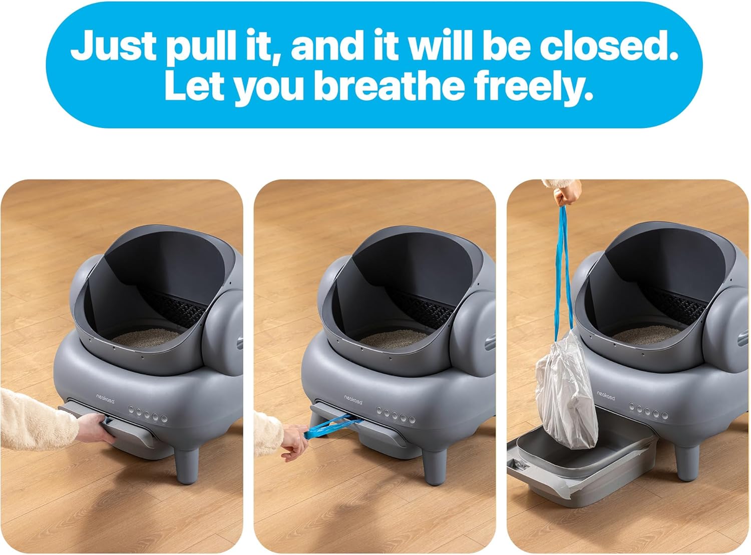 Thumbnail 2 de M1 litière auto-nettoyante à couvercle ouvert pour chat (design ouvert sur le dessus)