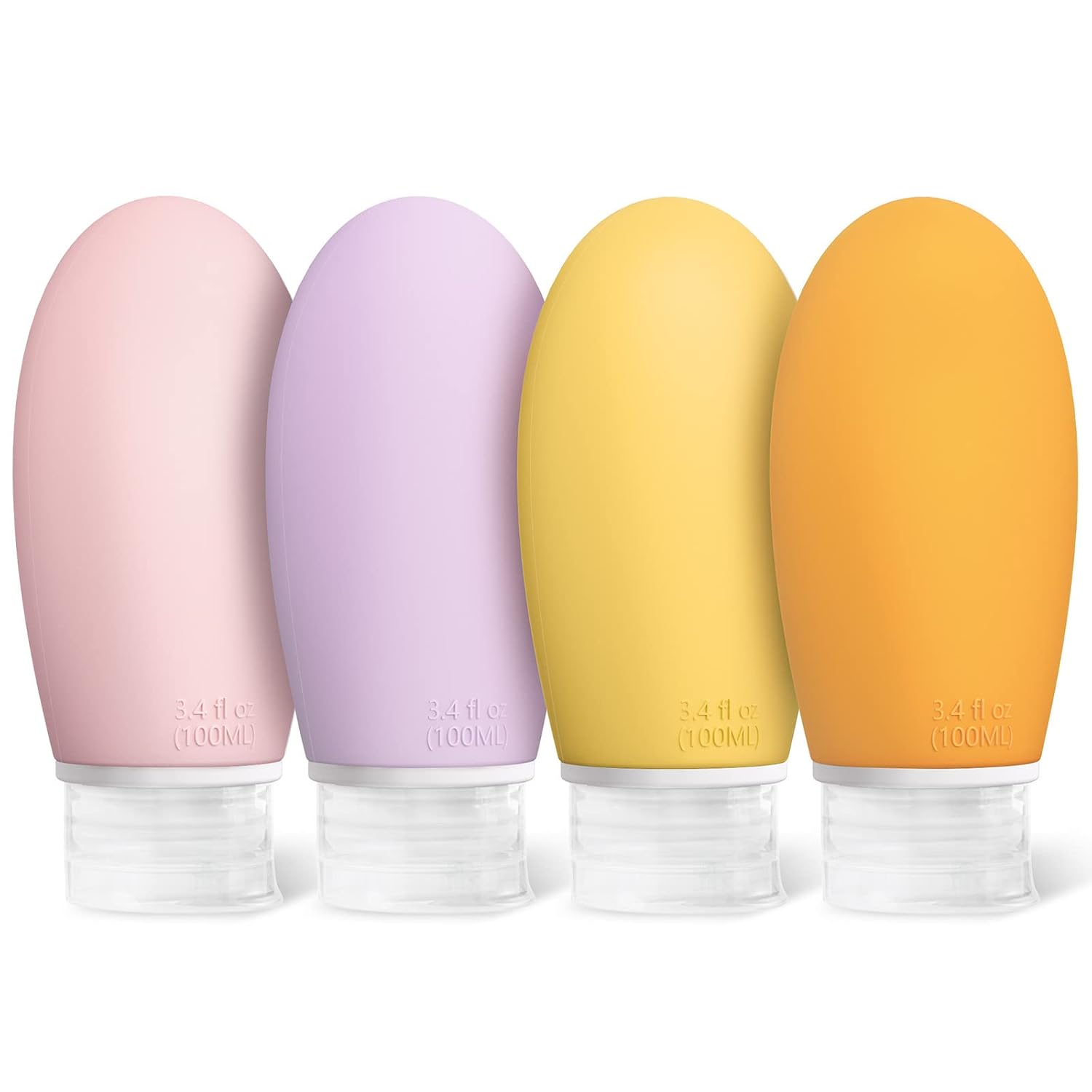 Detalle de Opret 100 ml Silikon Reiseflaschen Set – 4 Stück, auslaufsicher, BPA-frei, TSA-geprüft