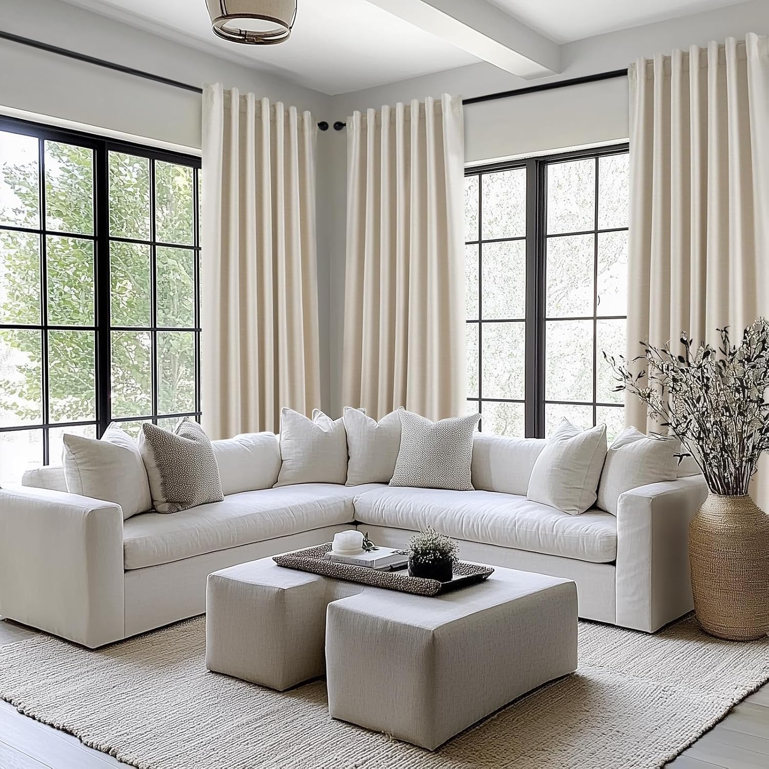 Thumbnail 3 de Topfinel Linen Blackout Curtains