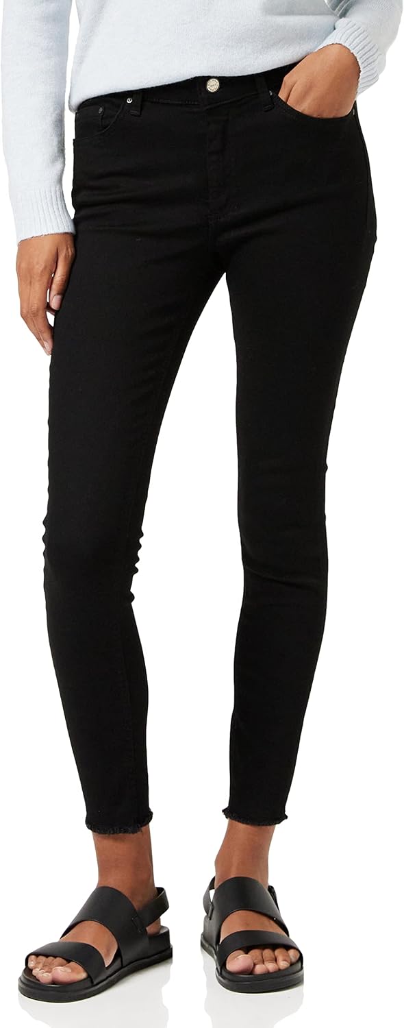 Detalle de ONLY Women's Skinny Jeans, Black Denim, 27W / 34L