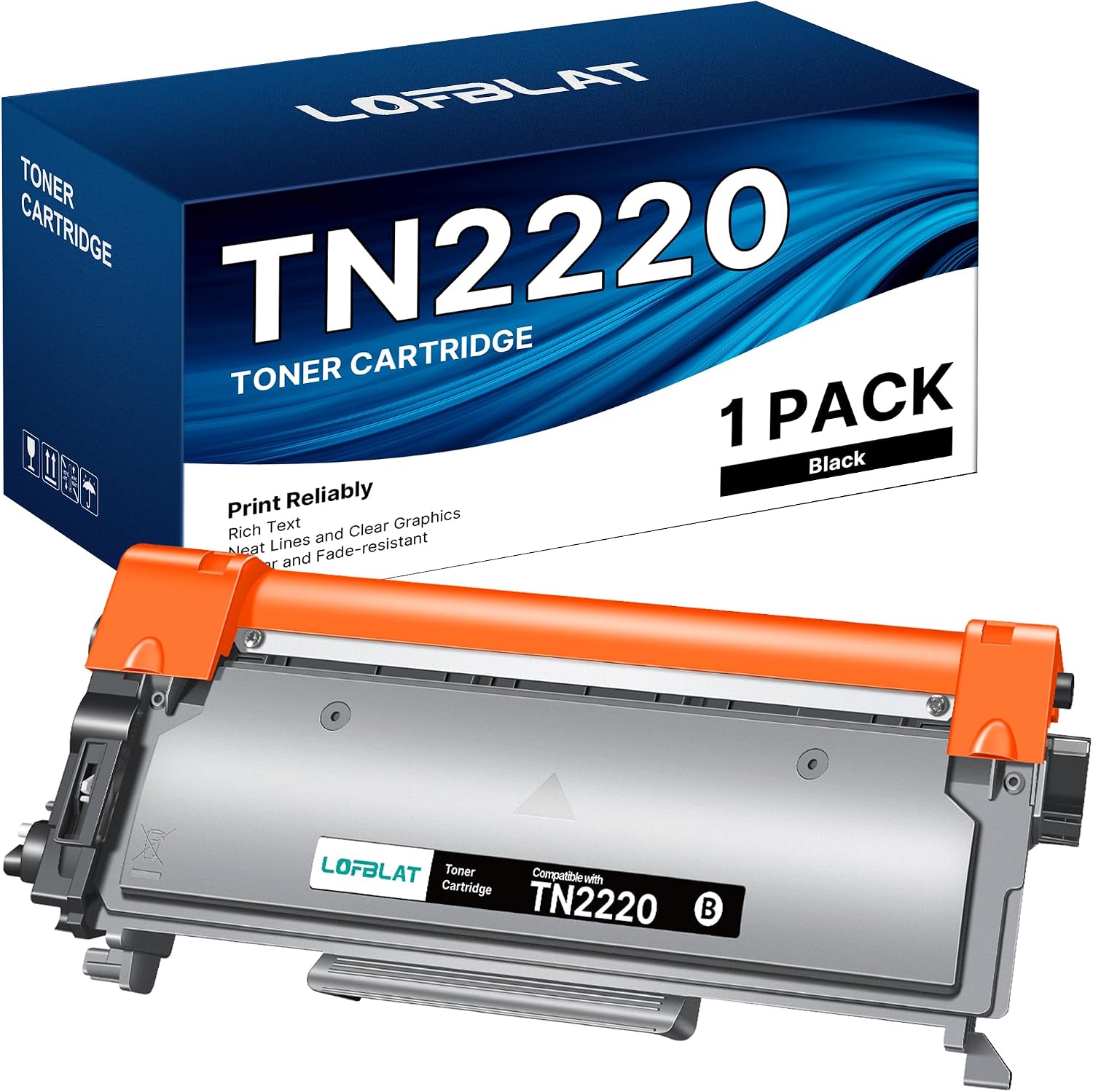 Detalle de TN2220 kompatibler Toner für Brother TN2220/TN2210 – LOFBLAT Schwarz (1er-Pack)
