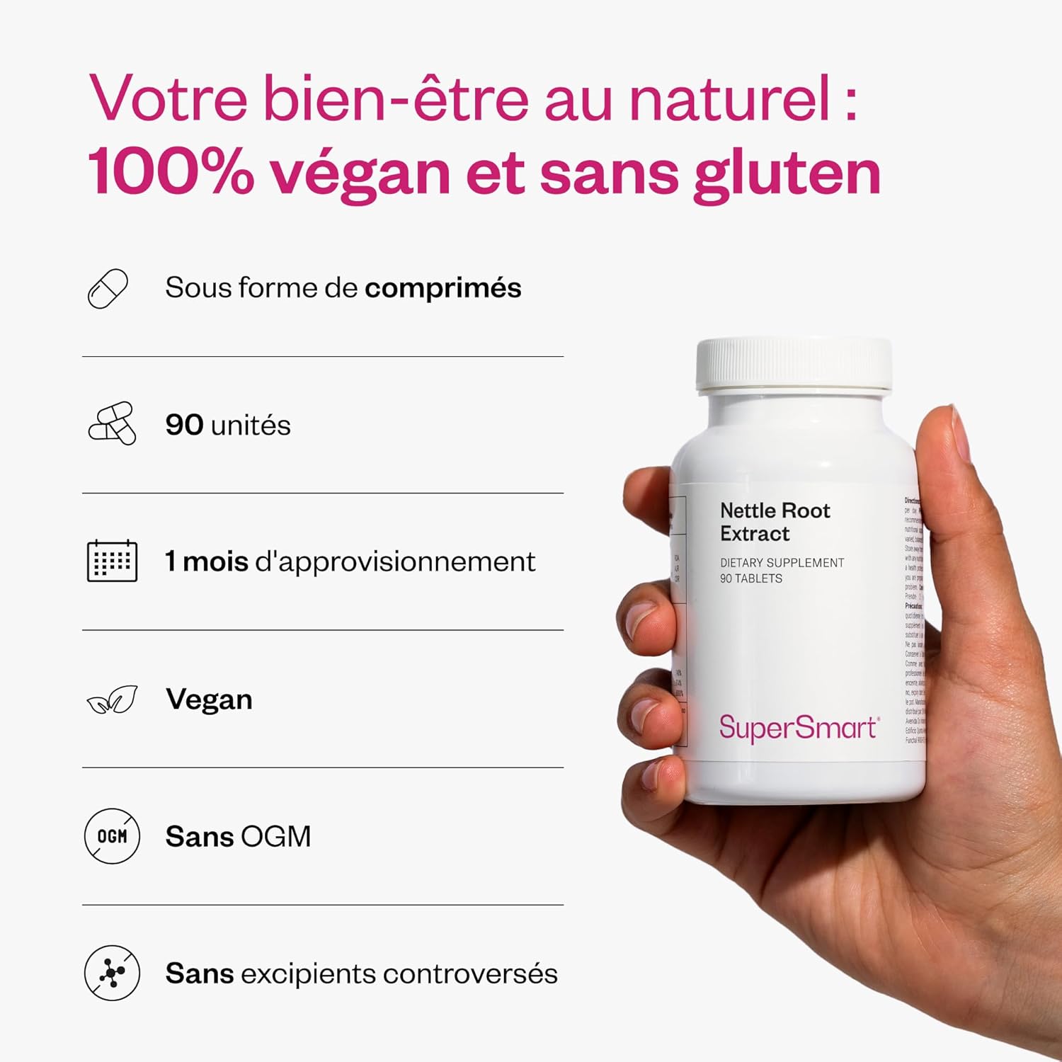 Thumbnail 4 de Nettle Root Extract Supersmart 500 mg – extrait naturel de racine d’ortie pour la prostate