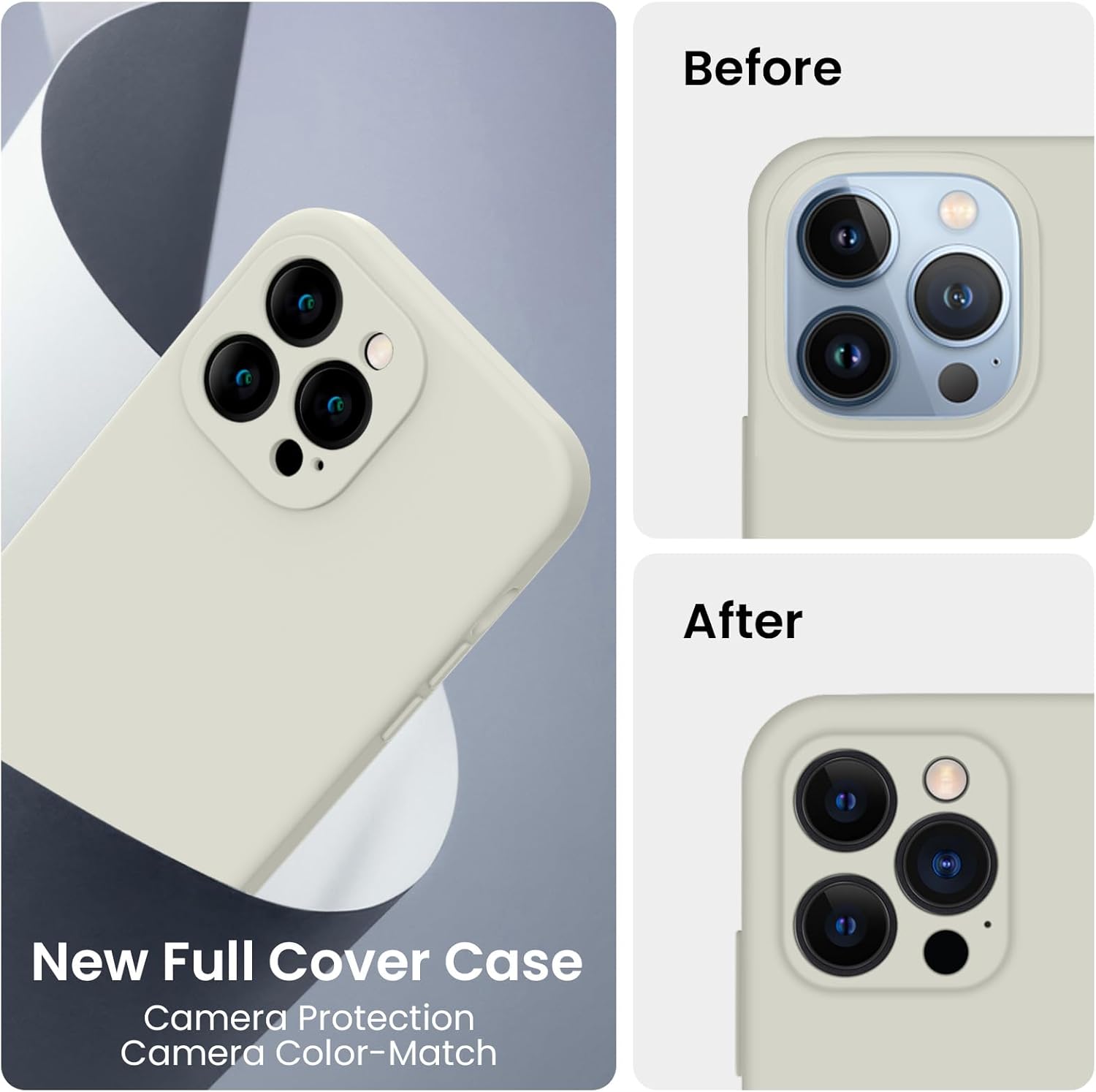 Detalle de FireNova Silicone Case with Camera Protection for iPhone 13 Pro Max (Stone)