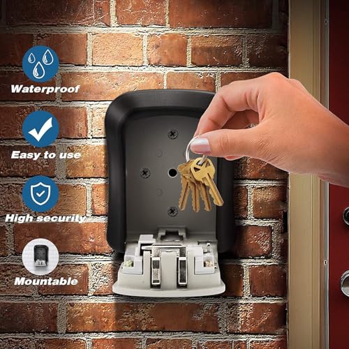Thumbnail 4 de CROING Caja fuerte para llaves montada en la pared con cerradura de combinación de 4 dígitos