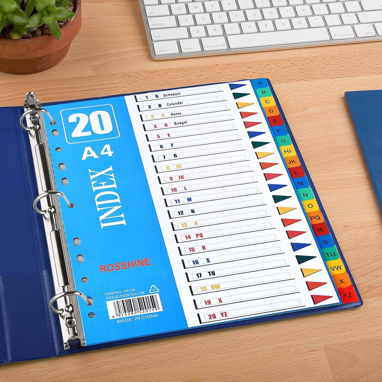 Detalle de A-Z A4 file dividers, 6 pack PVC