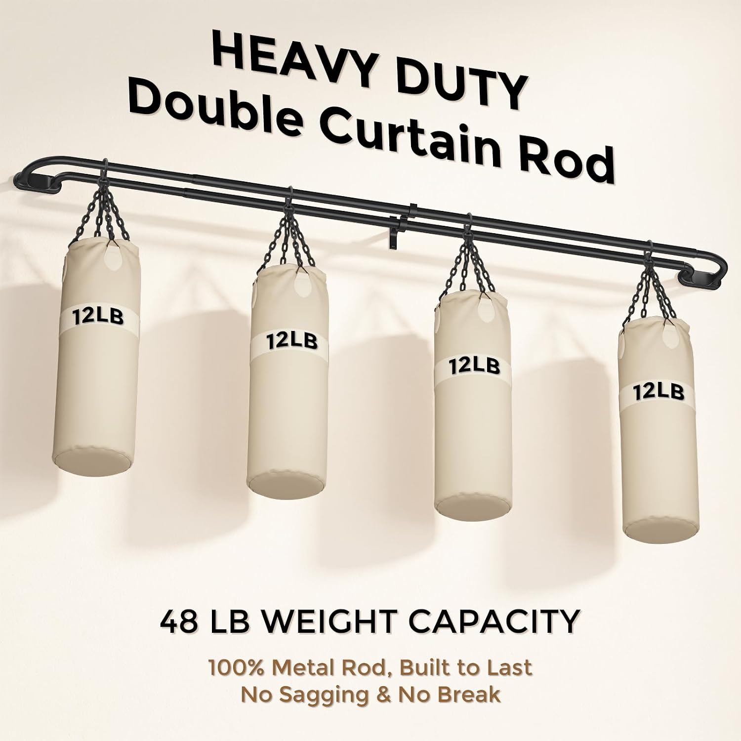 Detalle 2 de Rpxaiy Double Curtain Rod 36–120 Inches