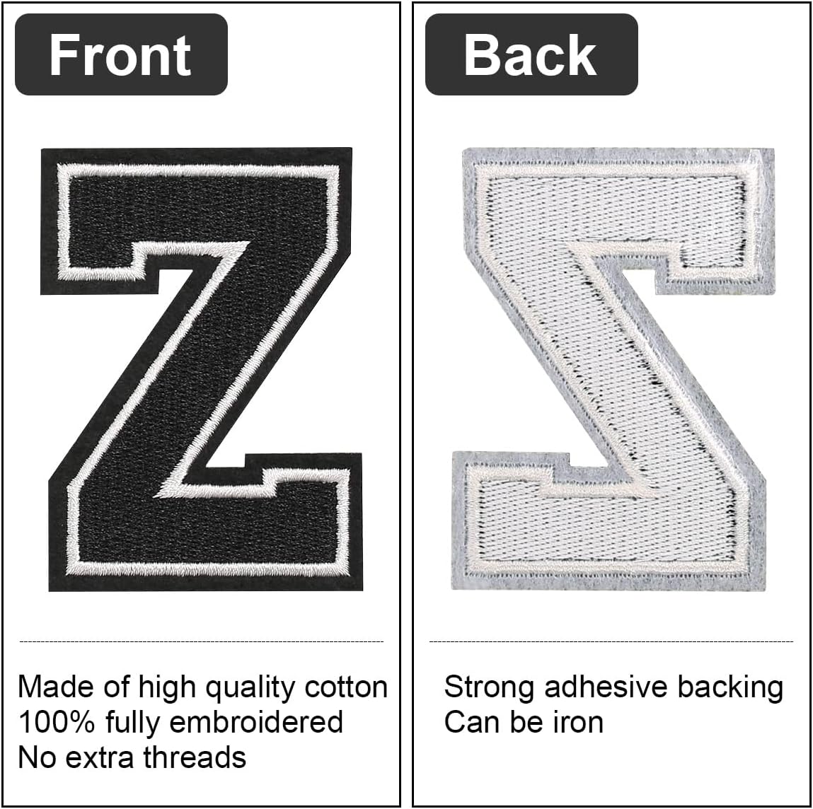 Detalle de J.CARP White 6 Embroidered Iron-On Number Patches, 5-Piece Set