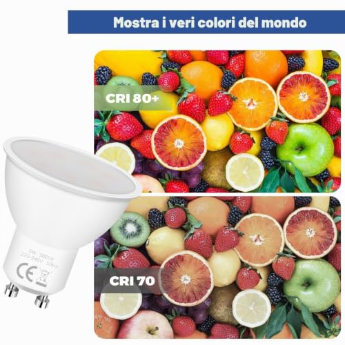 Detalle de Lampadina LED GU10 5 W YIIFELL – luce bianca fredda 6000 K, 400 lm, 120°
