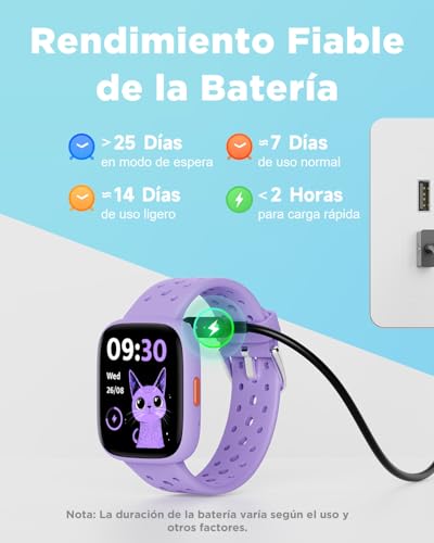 Thumbnail 6 de BIGGERFIVE Pulsera Actividad Niñas 5-16 🎮 Reloj Intelligente Lila