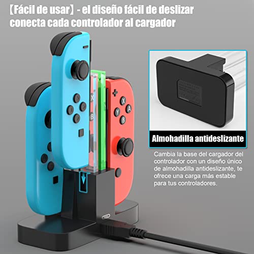 Thumbnail 5 de Base de carga Diyife 4 en 1 para Nintendo Switch: cargador seguro para Joy-Con y más
