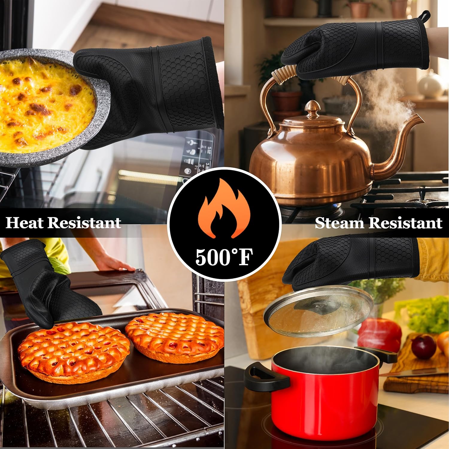 Thumbnail 1 de Oven mitts anti-slip silicone 500 ℉