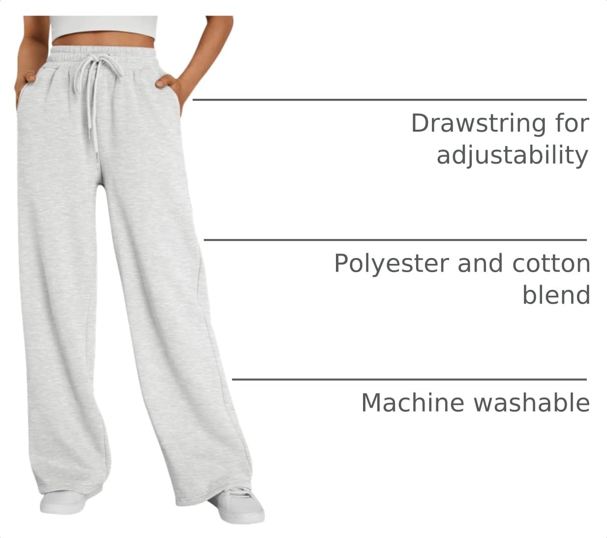 Thumbnail 3 de Trendy Queen Wide Leg Fleece Lined Sweatpants