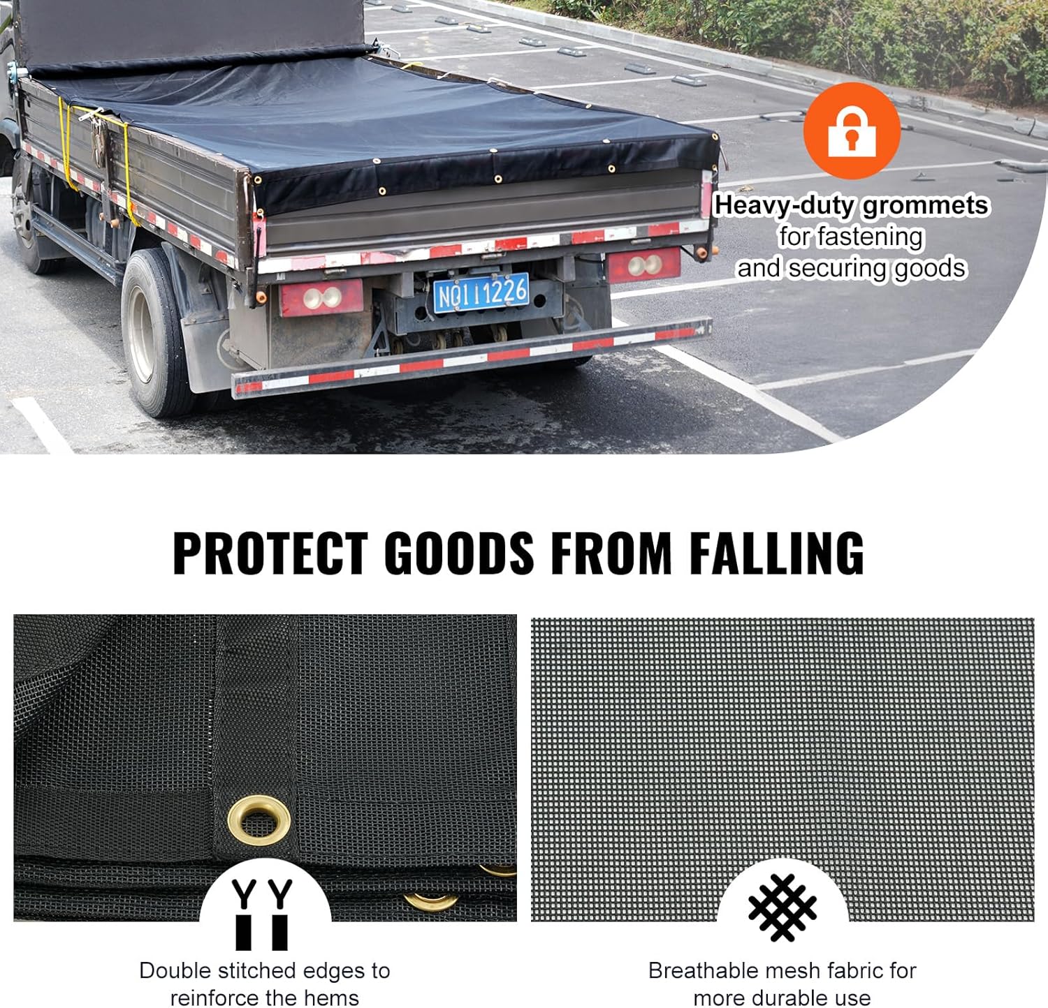 Detalle 1 de VEVOR Dump Truck Mesh Tarp 7x14 ft