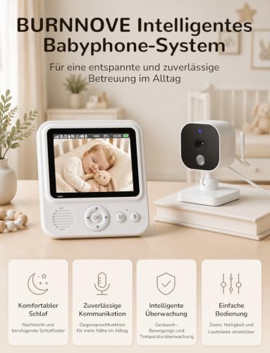 Detalle 2 de OBVHNUA Babyphone mit Kamera ohne WLAN – 2,8 Zoll, 720P, VOX bis 96 Std.