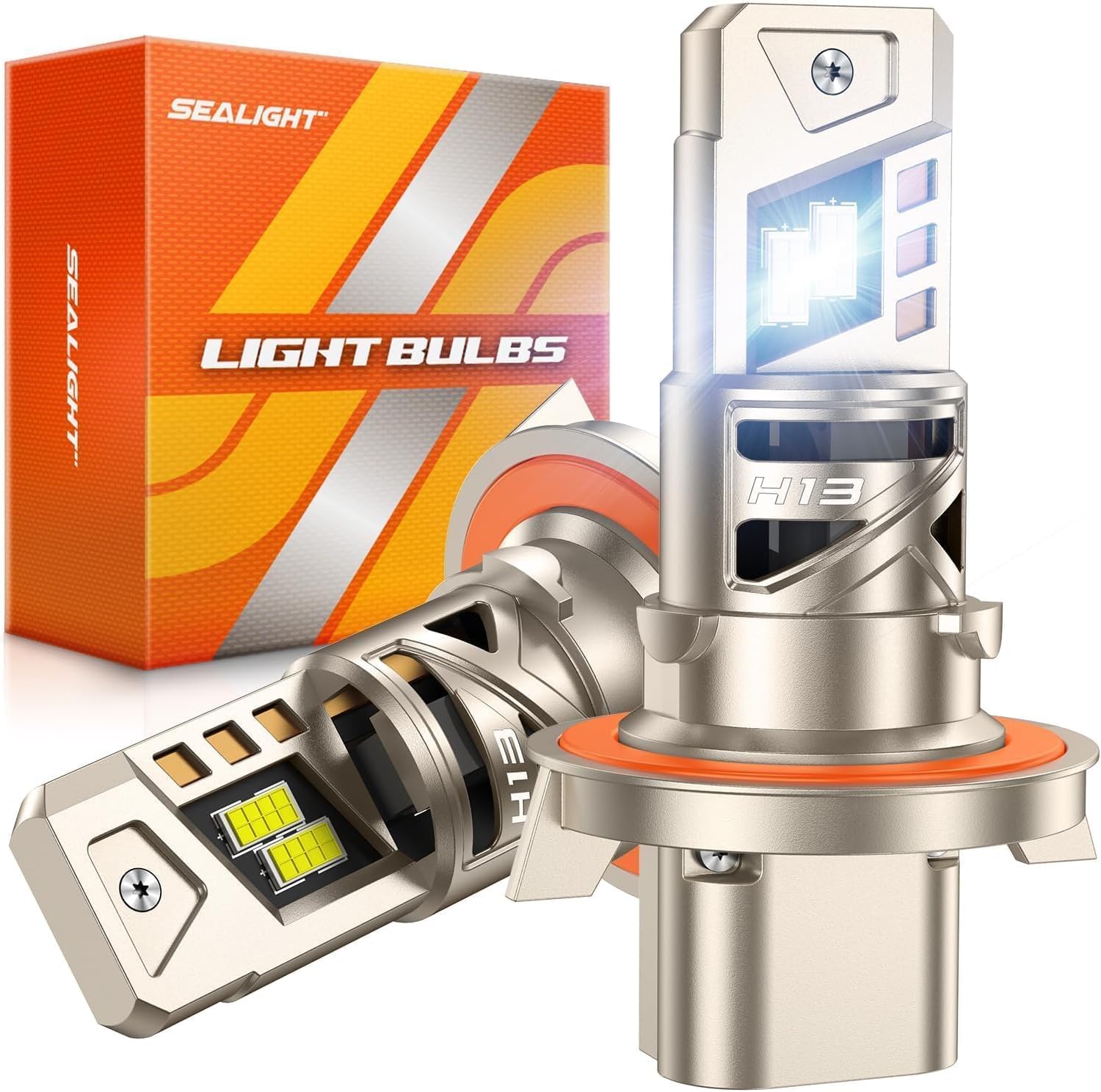Detalle de SEALIGHT H13 LED Headlight Bulbs (9008), 96,000LM Each, Pack of 2