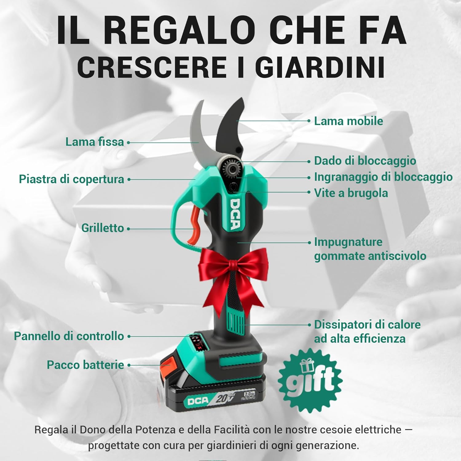 Thumbnail 3 de DCA Forbici portatili a batteria 20V brushless per potatura fino a 35 mm con lama SK5