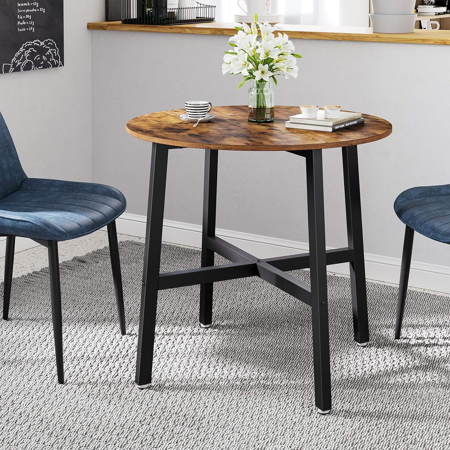 Thumbnail 3 de VASAGLE BARNET KDT080B01 Round Dining Table, 80 cm, Steel Frame